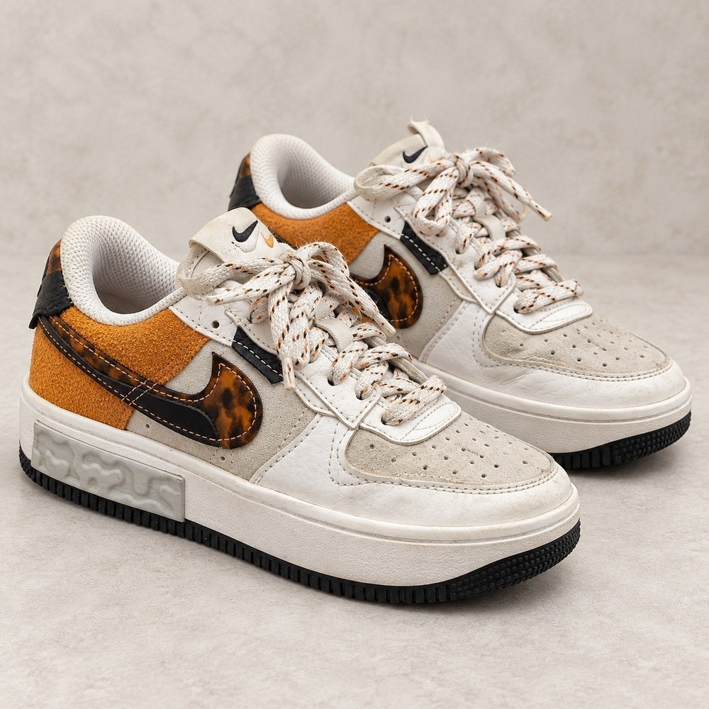 Nike Air Force 1 Fontanka Sail Orange Tortoise DR0151-100 Womens Size 6 Sneaker